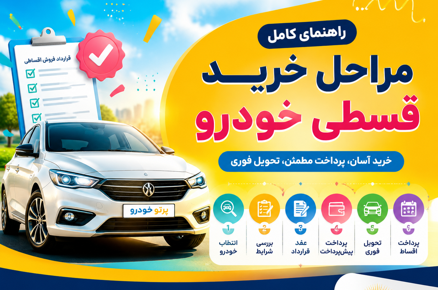 مراحل خرید قسطی خودرو | راهنمای کامل از انتخاب تا تحویل